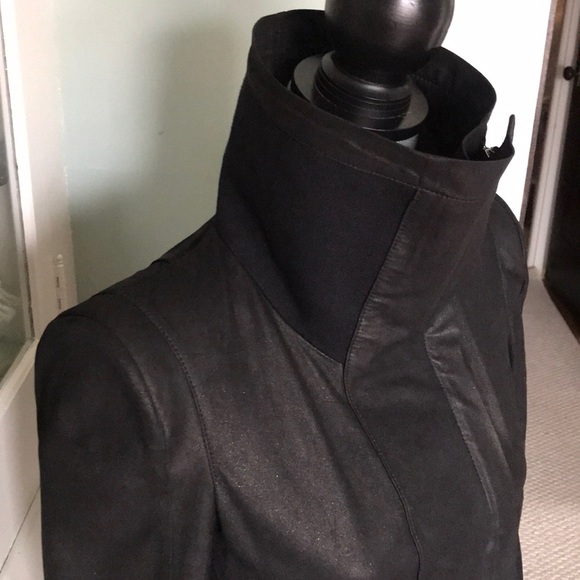 Dawn Levy leather jacket tailcoat asymmetrical hem - Picture 5 of 14